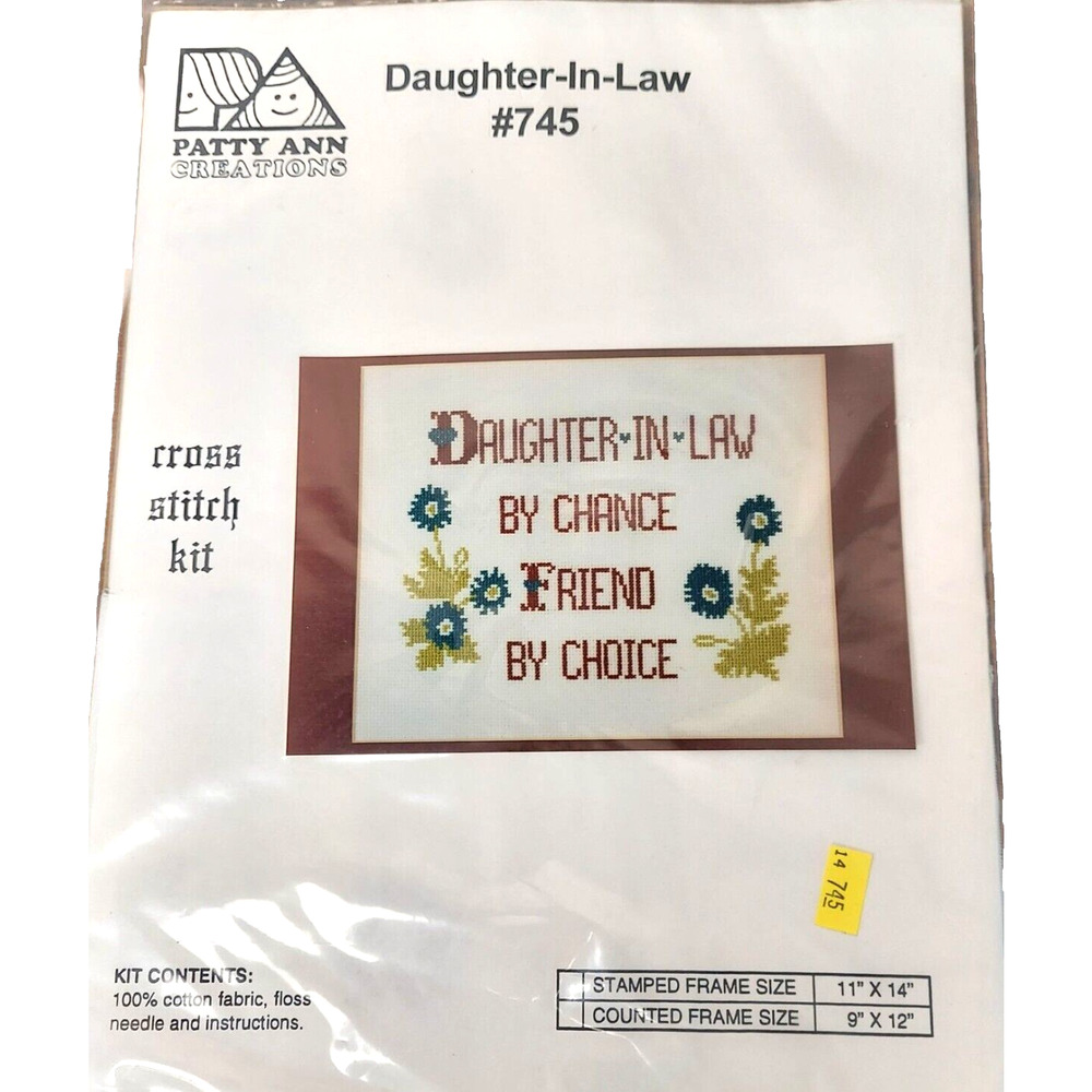 Cross Stitch Kit "Daughter-In-Law" PATTY ANN CREATIONS # 745 11" x 14" New